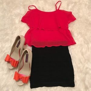 Black bodycon mini skirt